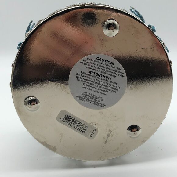 Bath & Body Works 3-Wick Candle Holder Set of 2 Glitter Snowflakes Holiday - Picture 5 of 5